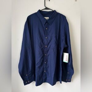 Marmot Fairfax Lightweight Flannel Shirt Button Down Casual Shirt Navy Blue XXL